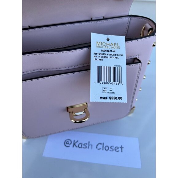 Michael Kors satchel manhattan medium leather powder blush - Picture 9 of 10
